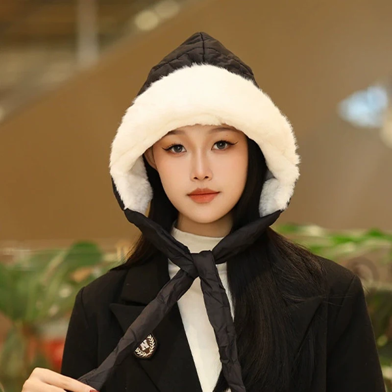 Fashion Keep Warm Windproof Plush Hat Casual Shoulder Bag Multiple Ways To Wear