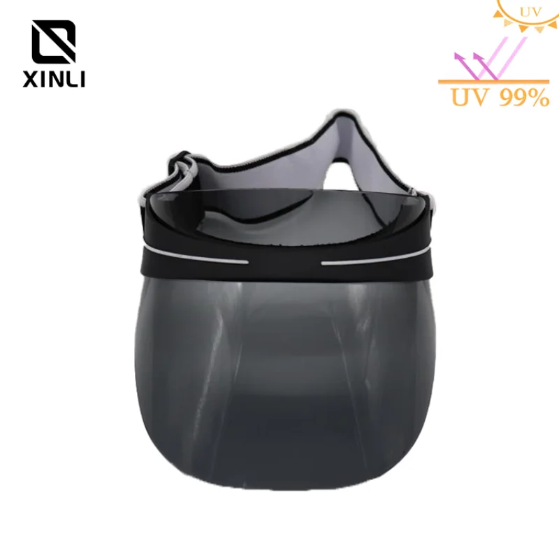 Outdoor Adult Unisex Without Logo Black Color Transparent PVC Sunglasses Sun Cap