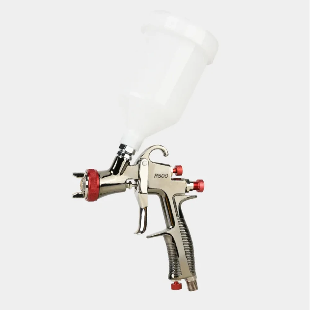 PISTOLA DE PULVERIZACIÓN de pintura con boquilla de 1,3mm, aerógrafo de pintura R500 600cc LVLP, PISTOLA DE PULVERIZACIÓN de aire, pistolas de reparación de pintura al óleo para muebles de coche, bricolaje