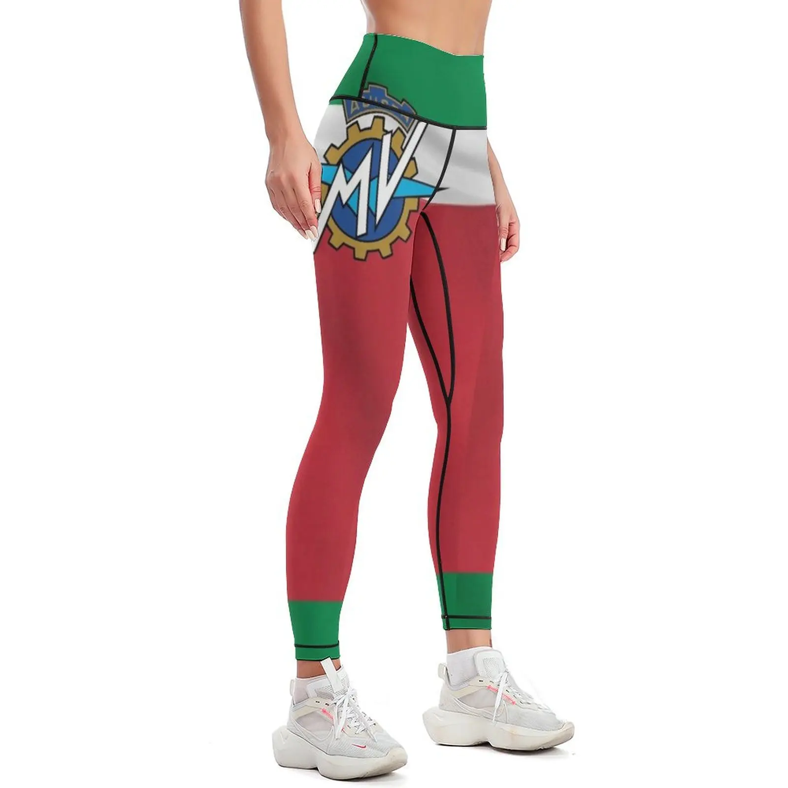 Italian Flag MV Agusta Leggings push up fitness active wear Womens Leggings