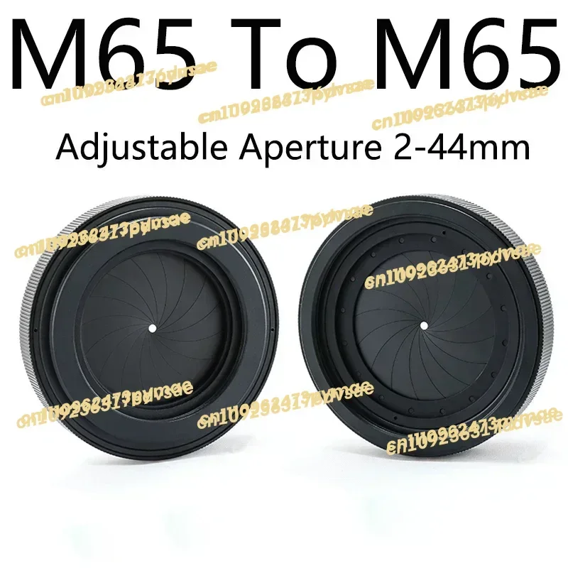 2025Adjustable Aperture 2-44mm iris diaphragm M65 to M65 camera lens module adapter ring