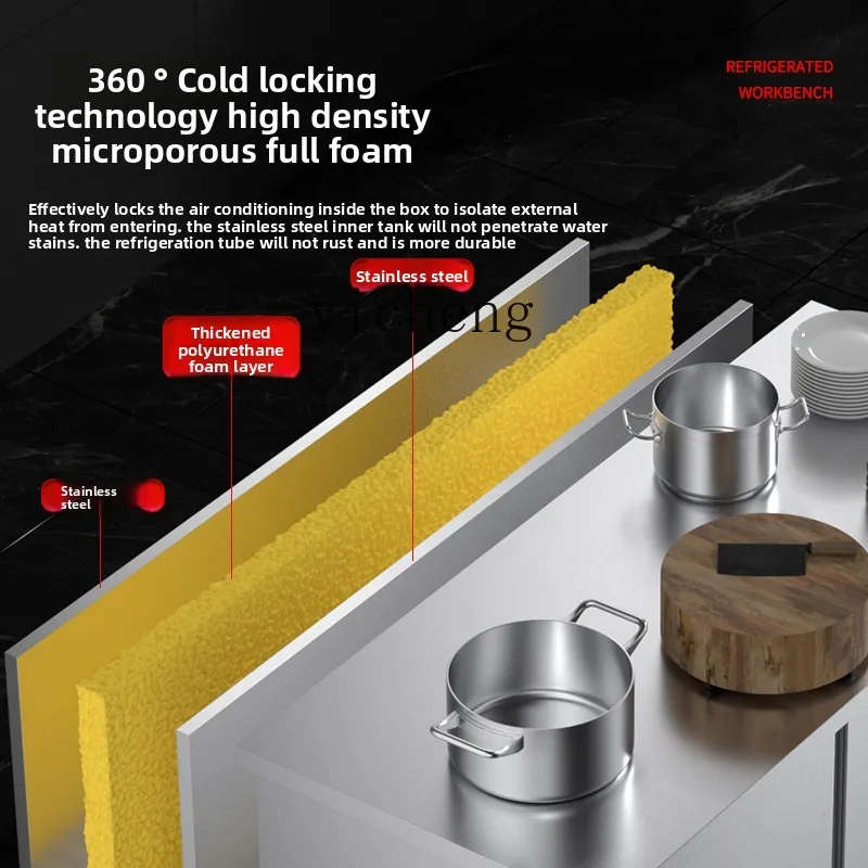 Congelador comercial TQH, congelador plano, banco de trabajo refrigerado, congelador refrigerado, té de la leche, barra de agua, mostrador, cocina fresca