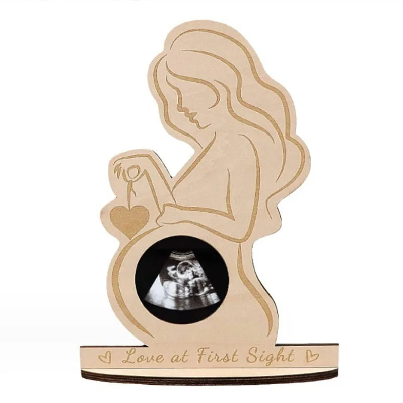 Wooden Infant Sonogram Frame Baby Ultrasound Photo Frame Expecting Mom Gift for Pregnant Friend Pregnant Display Collection Rack