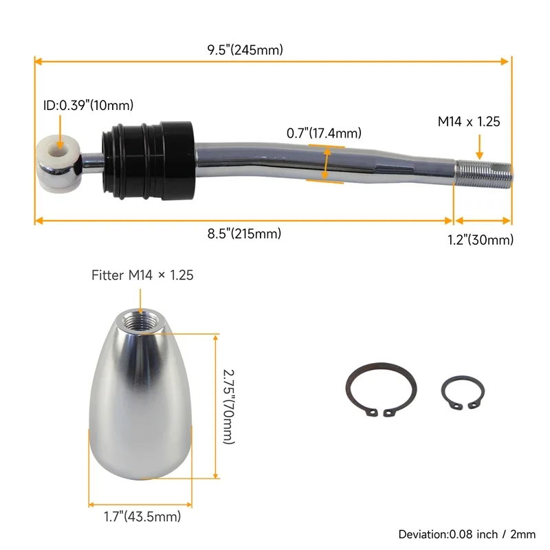 Quick Short Throw Shifter + Knob for BMW E30 1984-1991 E36 1994-1998 E39 1997-2003 E46 1999-2002 3 series 5 series