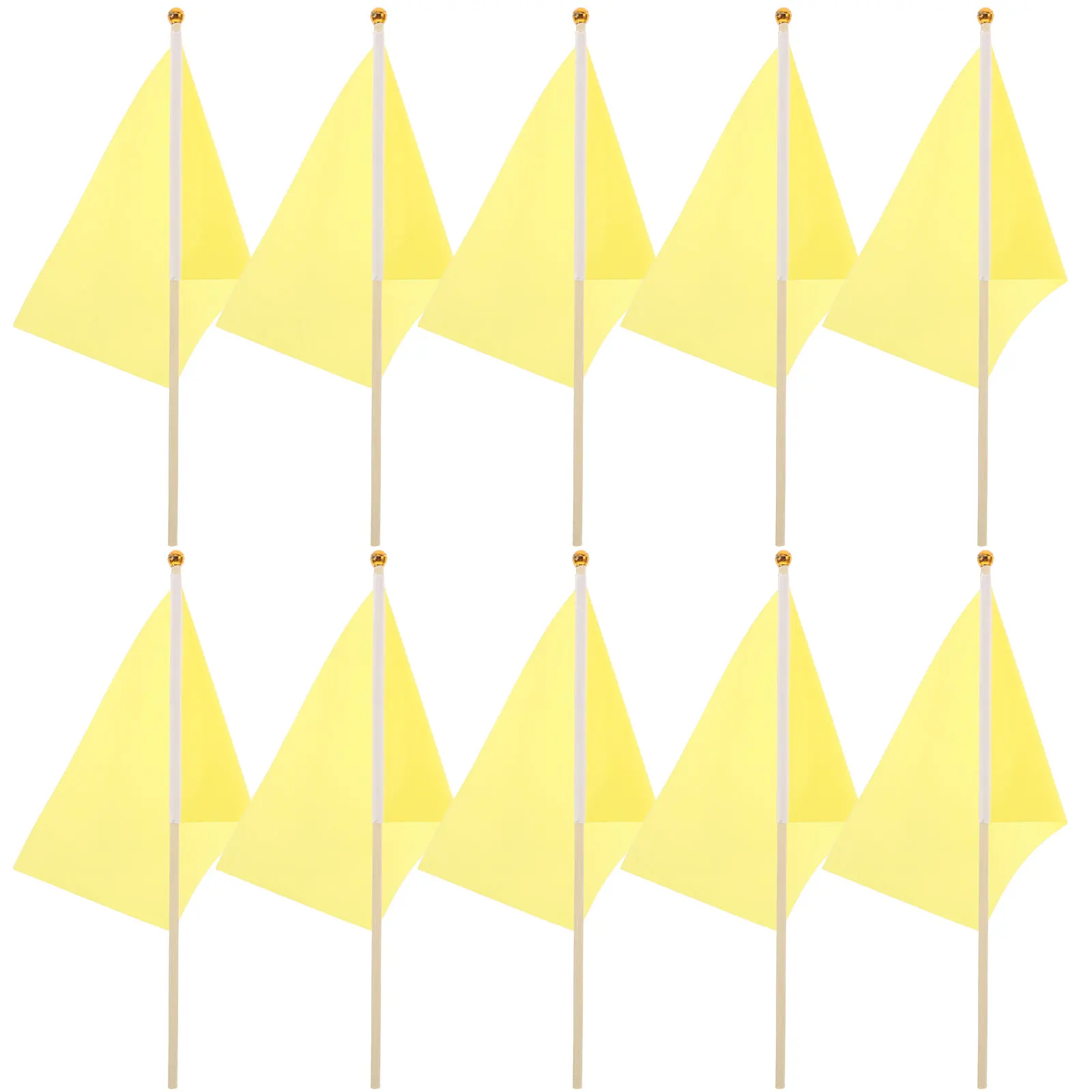 

25pcs 14x21cm Yellow Hand Waving Flags Small Solid Color Portable Practical Party Decorations Mini Handheld Flags Polyester