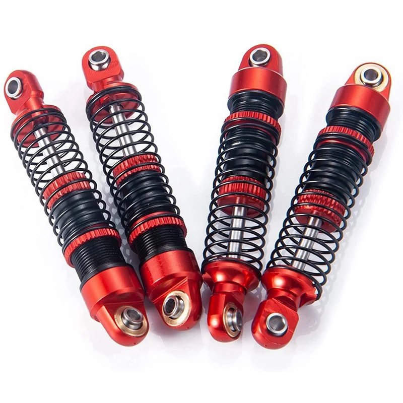 Accessories 4 Pcs For 1/18 TRX-4M Simulation Climbing Model Car Aluminum Alloy Shock Absorber Can Be Filled With Oil,Black