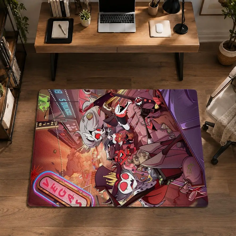 Helluva Boss Cartoon Floor Mat Flannel Non-Slip Washable Soft Rug For Bathroom Kitchen Bedroom Living Room Home Decor