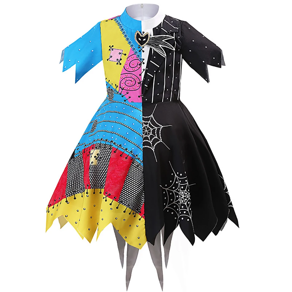 Cute and Cozy Nightmare Before Christmas Splicing Dress Kids Halloween Performance  Cosplay Dresses Girls Soft Dresses