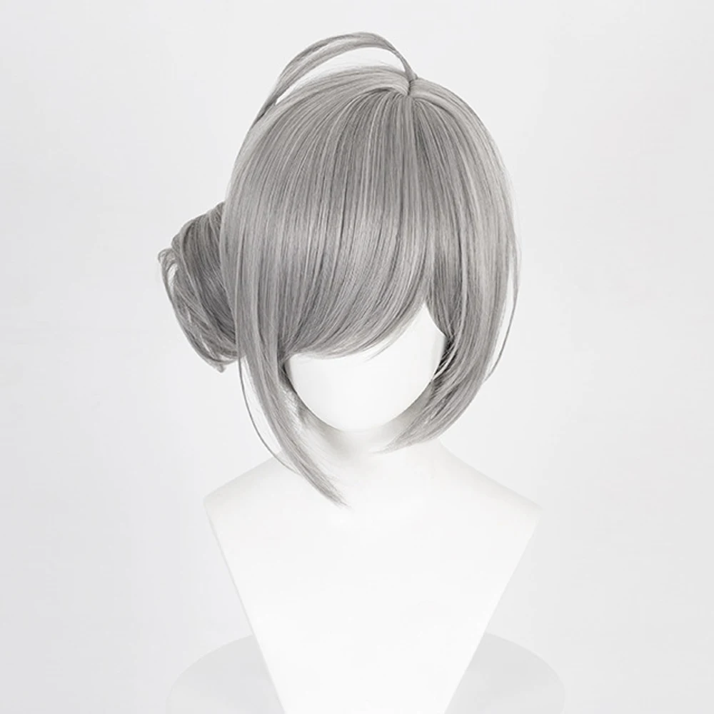 RANYU Reverse:1999 Vertin Wig Synthetic Short Straight Gray Game Cosplay Heat Resistant Wig for Daily Party