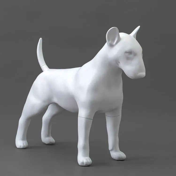 Bull Terrier Photo Props White Diy Coloring Life Size Dogs Model Escultura De Perro Pet Goods Store Fiberglass Dog Statue