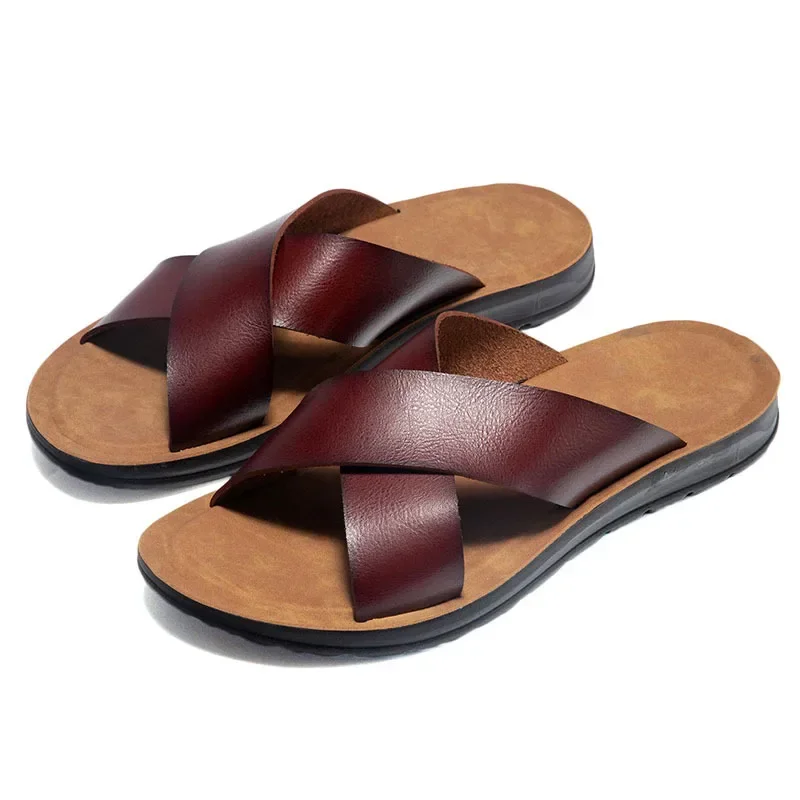 Herenslippers Zomer Grote maat Outdoor Strand Casual Sandalen Trend Herenschoenen Platte antislip Comfortabele schoenen Zapatillas