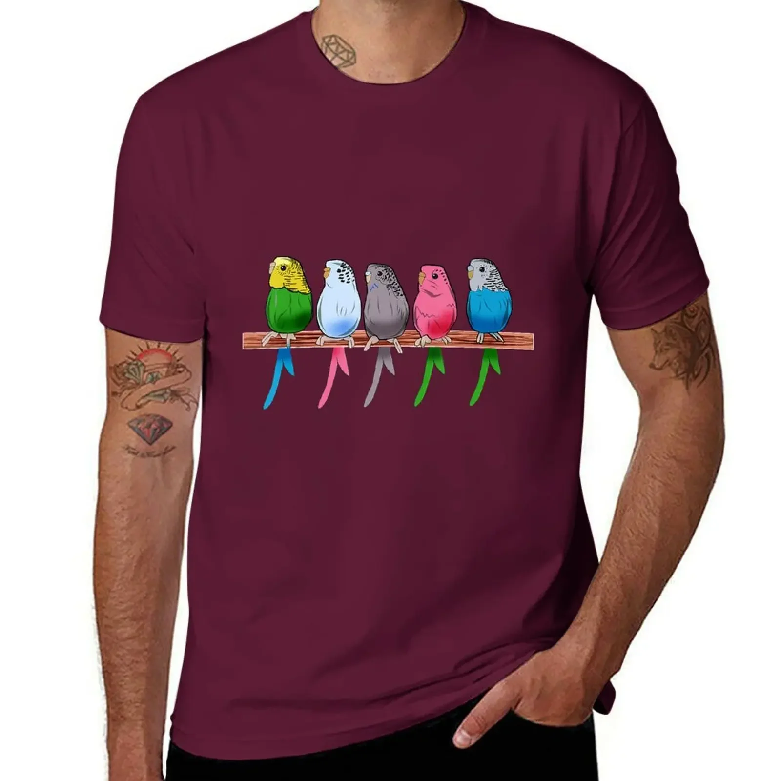 Aesthetic Clothes Cute Tops Men T Shirts Funny Budgie Pet Bird Parakeet Graphic Budgerigar Gift T-Shirt Oversized Harajuku Tops