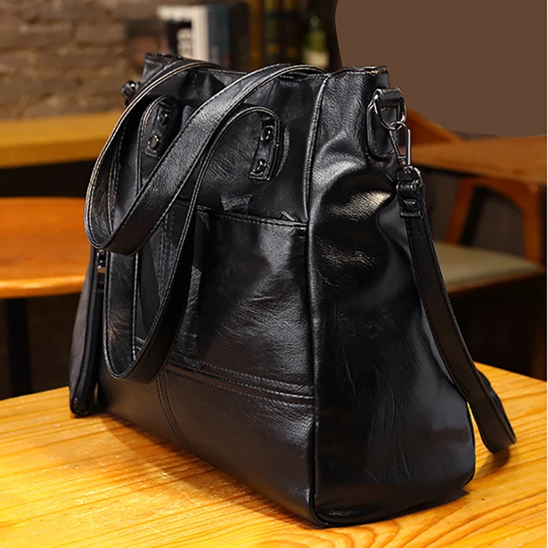 Women\'s PU Synthetic Leather Large-capacity Handbag Single Shoulder Crossbody Bag Business Office Tote Bag Mother Bag