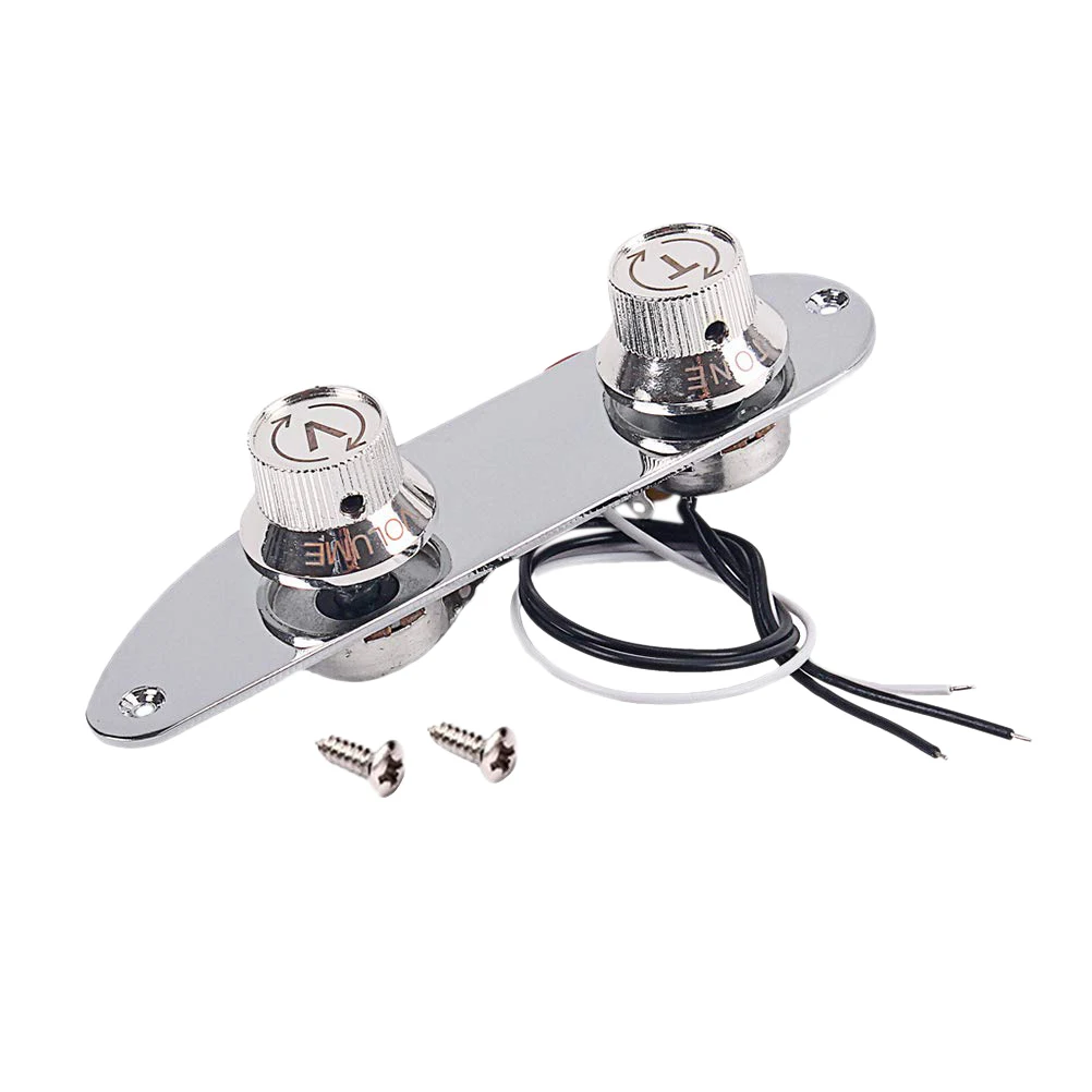 Práctica placa de control cromada para bajo genuino Fender 51 P