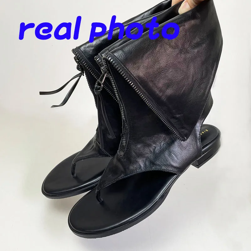 Female Footwear Designer Zippers Women Flats Sandals Boots Shoes Flip flops Fashion Ladies Flats Shoes Gladiator Sandals Boots