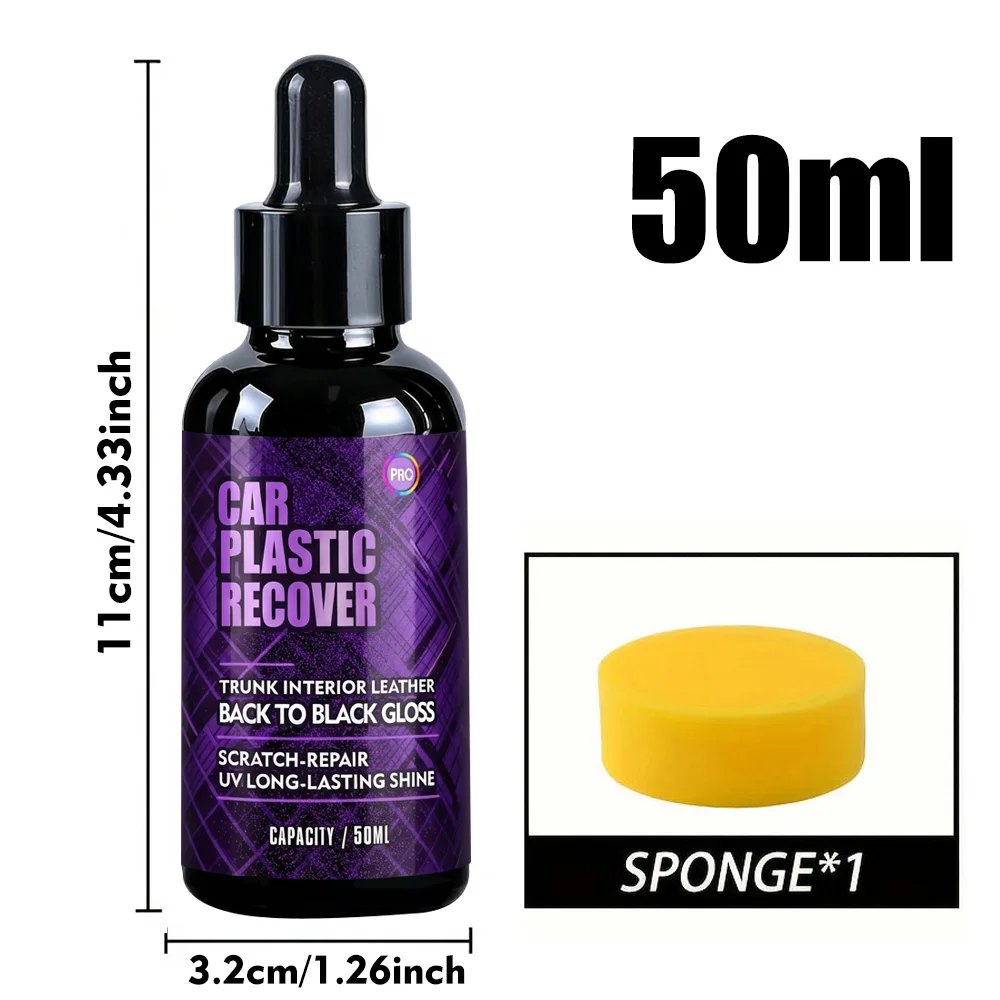 Car Plastic Scratch Repair & Concentrate Enhancer Wax Coating Agent Leather Back To Black Shine Gloss Long-Lasting Polish Care