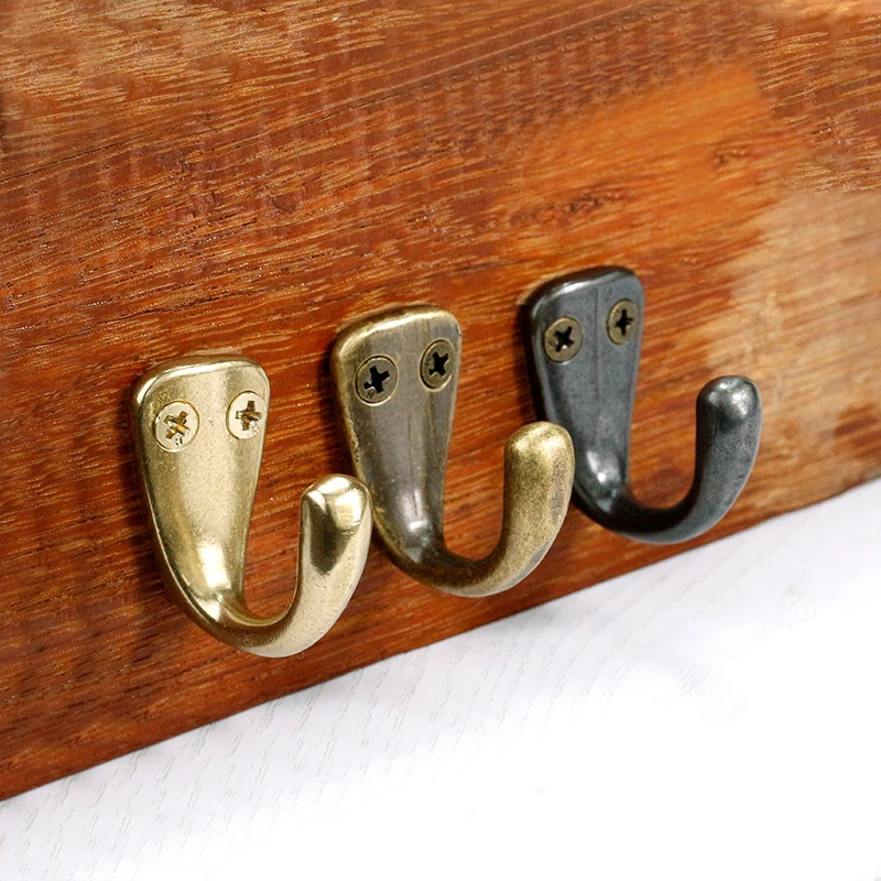 Antique Bronze/gold Coat Hook Brass Classic Wall Hanging for Bath Stands Clothes Hanger Scarf Towel Bathroom Kitchen Acessories