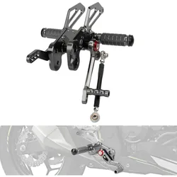 Motorcycle CNC Pedals Back Step for Kawasaki Z125/Pro 2016-2023 Adjustable 4 Step Position Rearset Footrest Foot Pegs