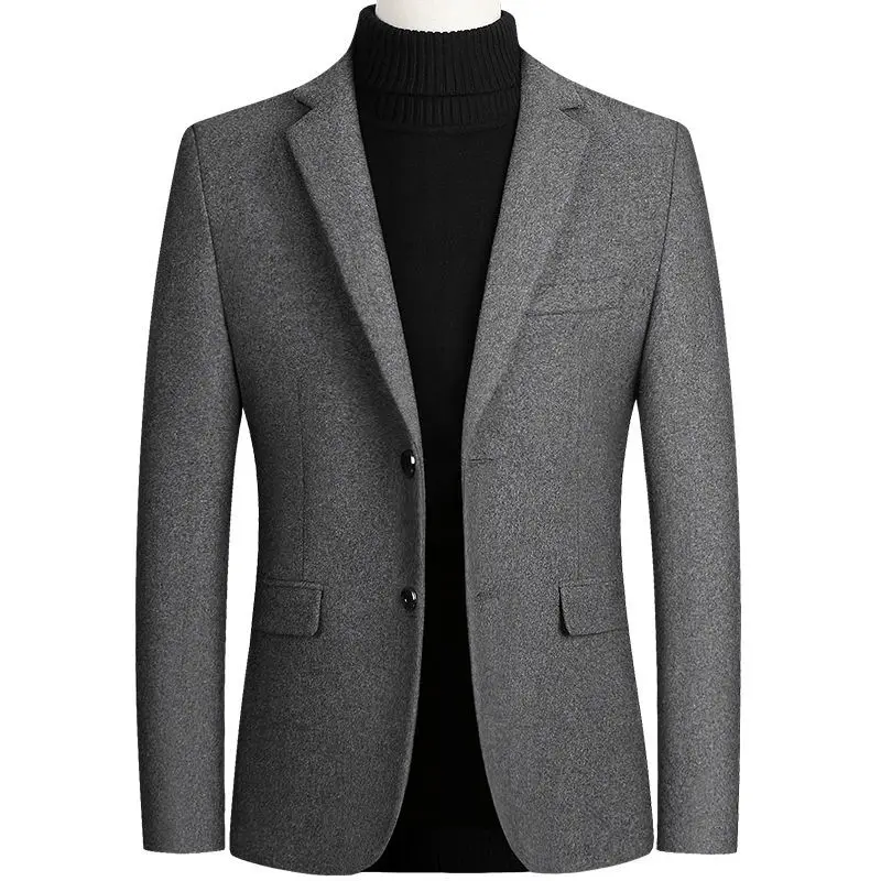 Blazers de Cachemira para hombre, chaquetas informales de negocios, abrigos de lana de alta calidad, chaquetas ajustadas