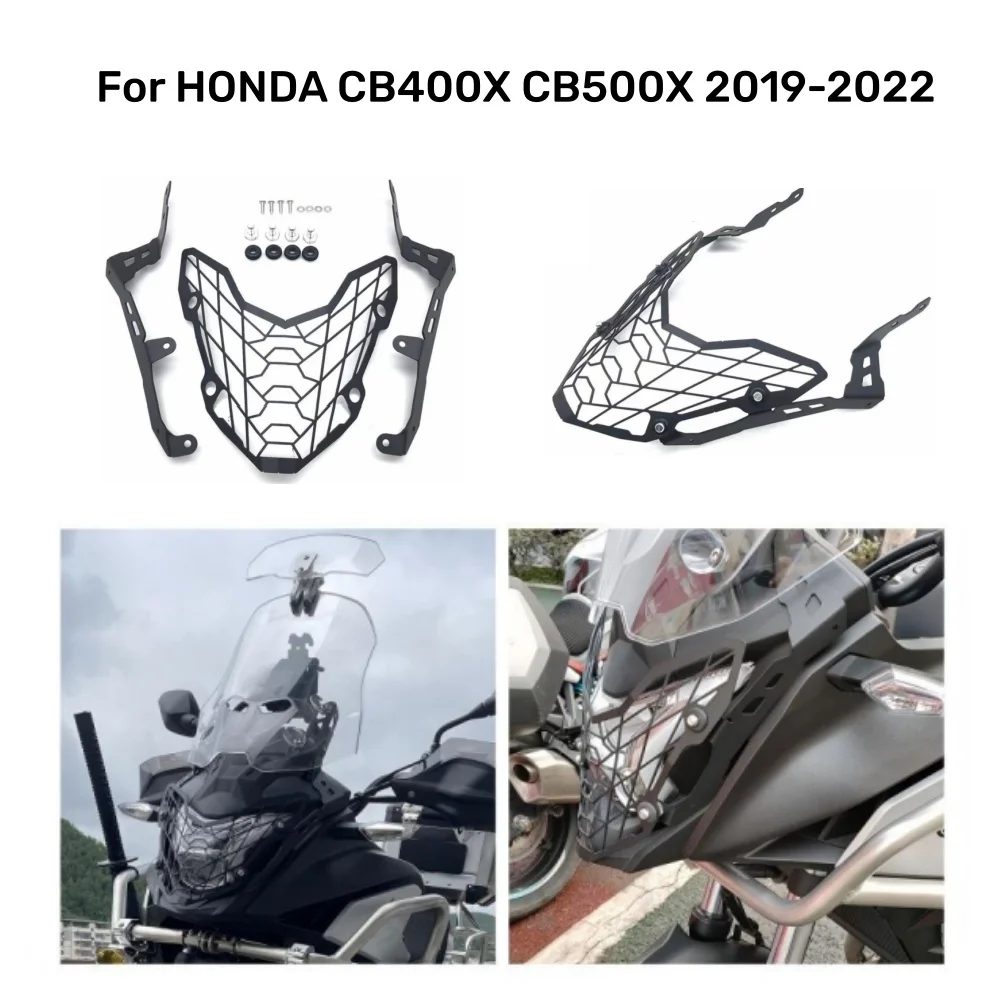 

Motorcycle Front Headlight Grille Guard Protection Accessories Black Headlamp For HONDA CB400X CB500X CB 400X CB 500X 2019-2022