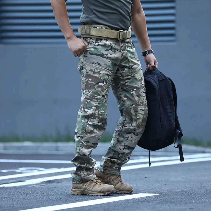 

Men Multicam Black Tactical Pants Water Repellent Cotton Polyester Commuting Work Trekking Hunting Trousers Cargo Pants