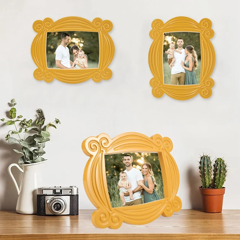 Handmade Monica Door Frame Wood Yellow Photo Frames Collectible Home Decor Collection Cosplay Gift