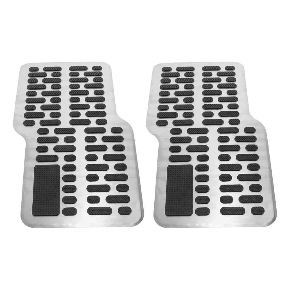 2Pcs Heavy-Duty Non-Slip Brake Pedal Covers Stainless Steel Car Pedal Extenders Widened Design for Safe Driving Automotive