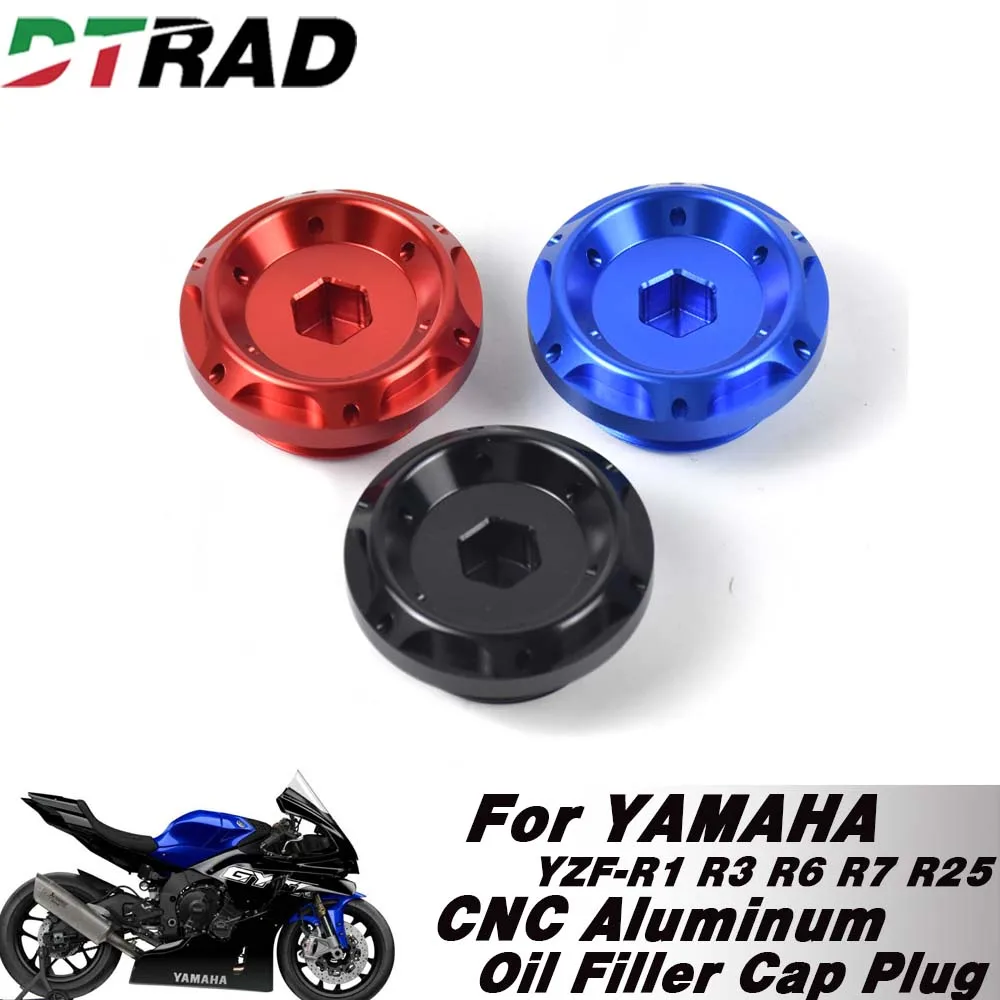 

M27*3 CNC Aluminum Engine Oil Filler Plug Cap For YAMAHA YZF-R1 YZF-R3 YZF-R7 YZF-R6 R25 2024 2025 2026 Motorcycle Accessories