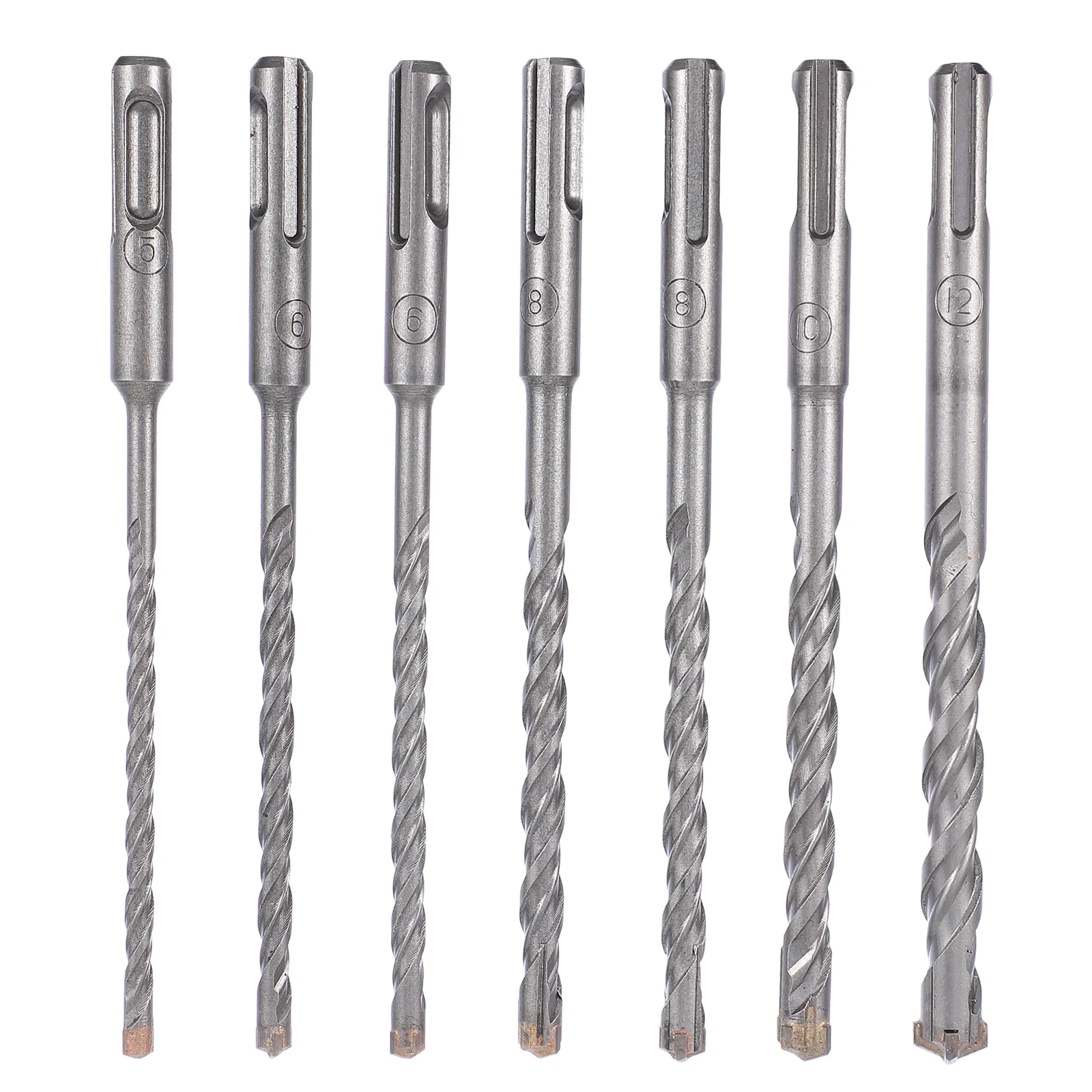 

7pcs Drill Bit Set 160mm Electric Hammer Bits Grooved Cross Tip Concrete Drilling Tools Lightweight Corrosion Resistant