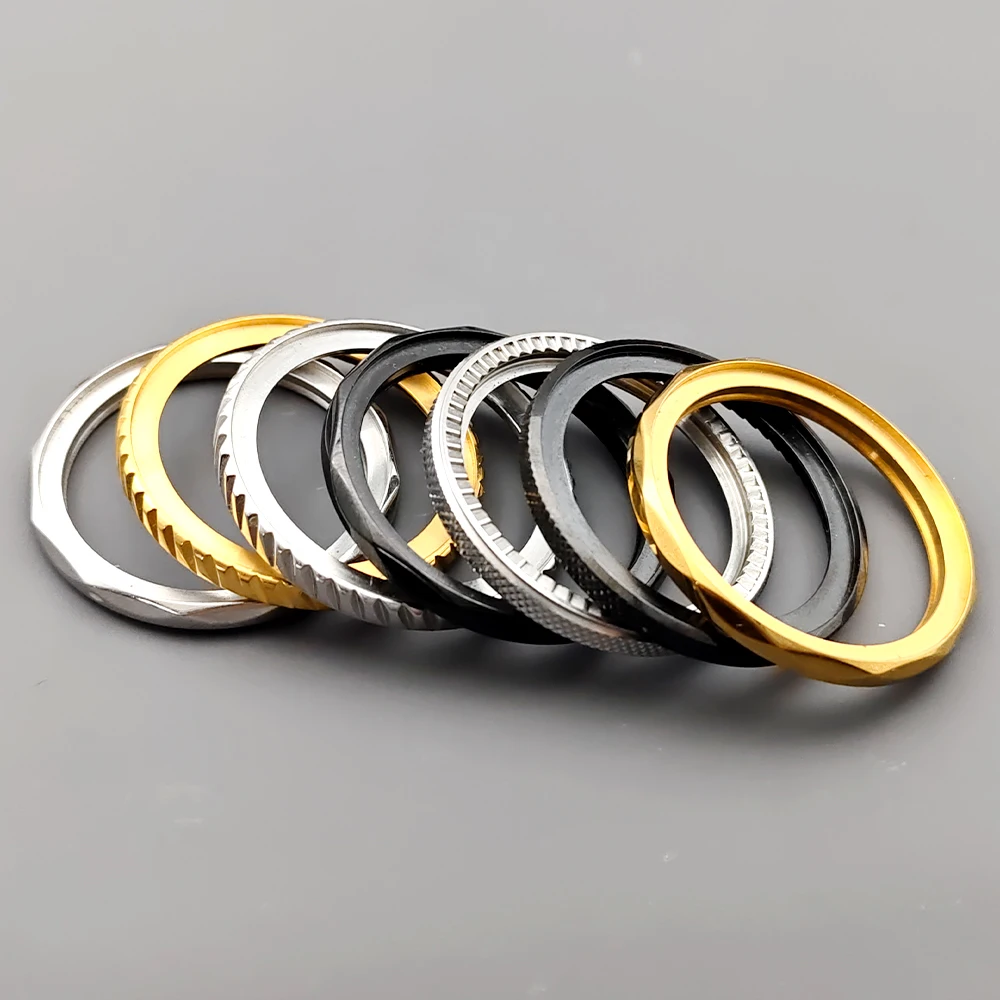 Customized 41mm SXK007 Steel Bezel and Spring click Fit SKX007 SRPD Watch Cases Rotating bezel for 38mm steel bezel insert parts