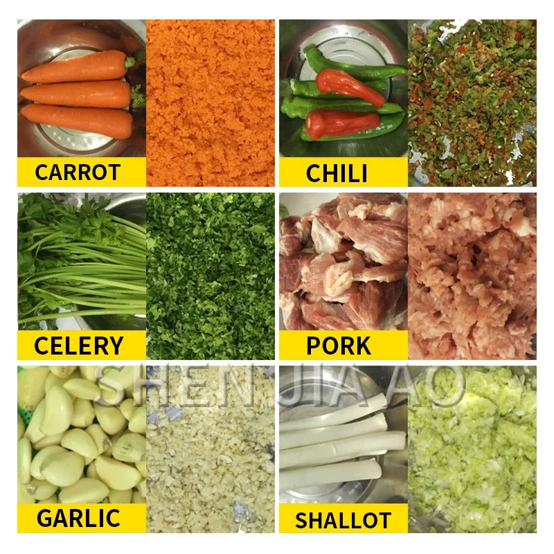 Máquina comercial de relleno de verduras tipo 230, cortadora de verduras, picadora de carne eléctrica de acero inoxidable