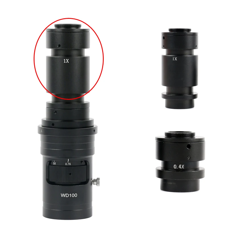 0.4X 1X Industry Monocular Lens Eyepiece Adapter For CCD Video Microscope Camera 200X/500X Lens
