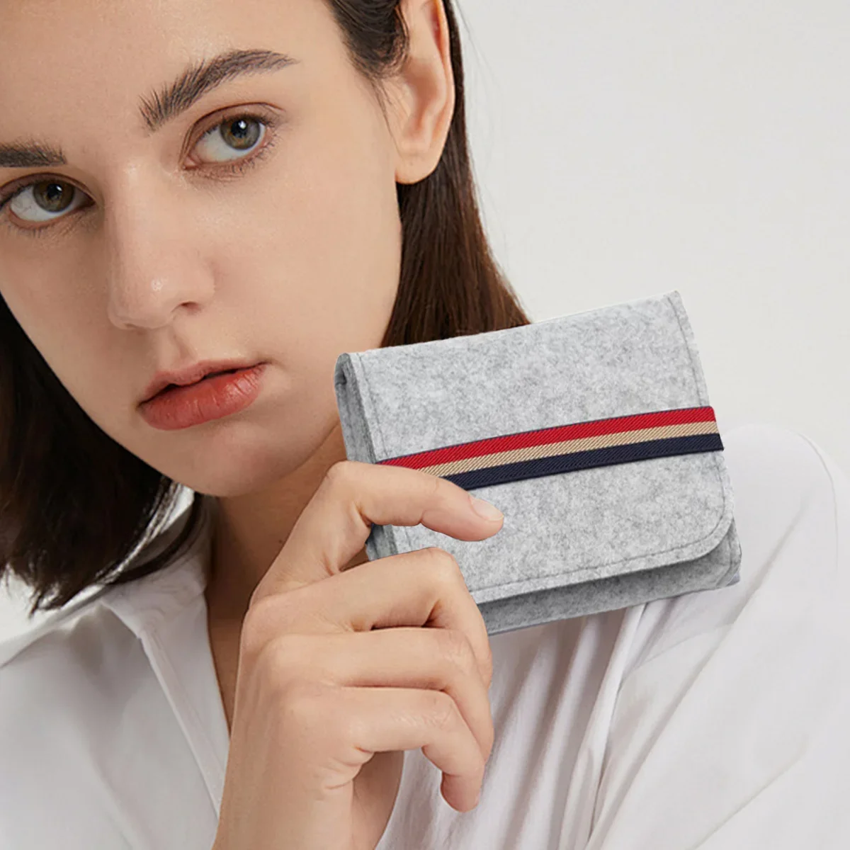 Чехол для адаптера питания, сумка для хранения, фетровая портативная сумка для хранения электронных аксессуаров, портативный USB-органайзер для дорожного кабеля, электронный