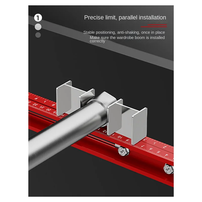 Y51A-Punching Positioning Ruler For Wardrobe Boom Installation Carpentry Drilling Locator Suspension Rod Install Tools