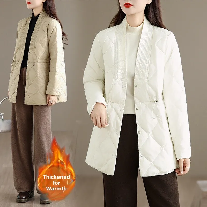 

Легкая хлопковая куртка Slim Fit, женская модная куртка в корейском стиле, оригинальный дизайн, весна-осень, новое поступление, V-образный вырез, длинный рукав