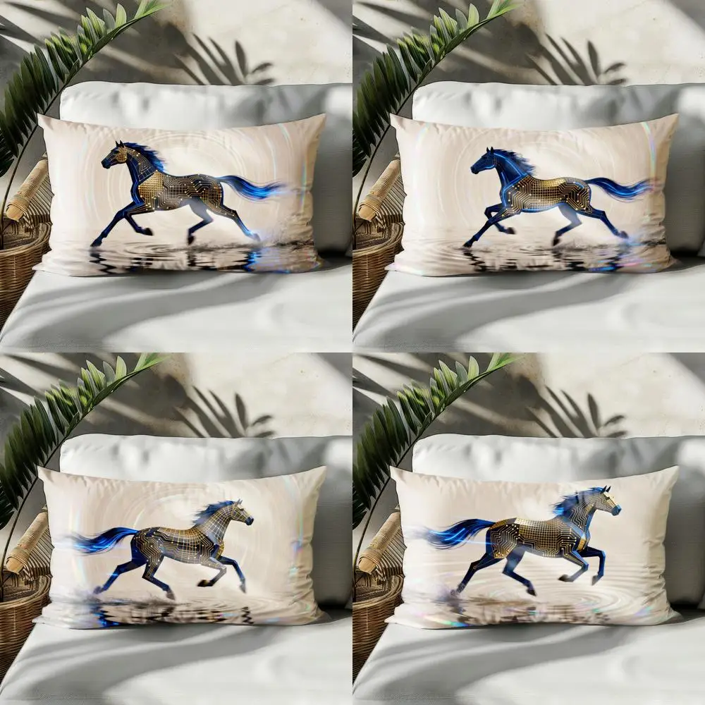 

Цифровой дизайн 2D с изображением бегущего лошади, подходит для дивана, спальни, автомобиля, наволочки, подушки, прямоугольная подушка для спины