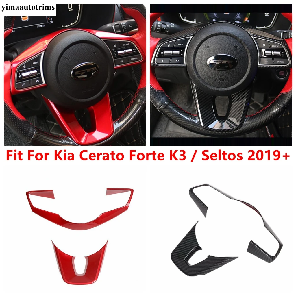 

Car Steering Wheel Button Frame Sticker Decoration Cover Trim For Kia Cerato Forte K3 / Seltos 2019 - 2024 Interior Accessories