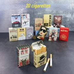 Creative Luxury Tin Cigarette Box, Pode segurar 20 cigarros, Acessórios para fumar para homens e mulheres