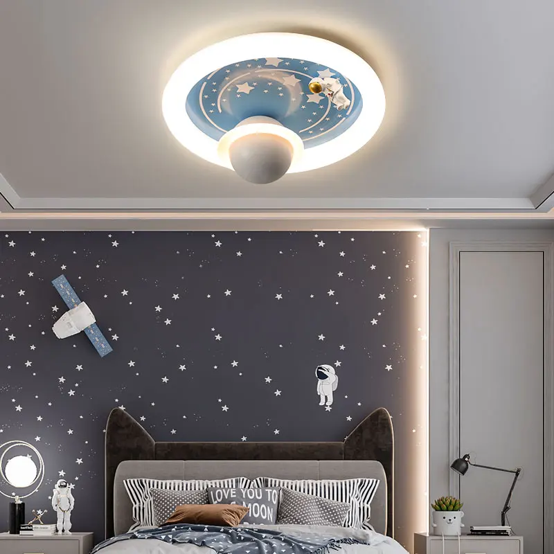 

Children's Room Ceiling Light Cartoon Creative Cute Boy Astronaut Star Decoration Simple Modern LED Eye Protection Light