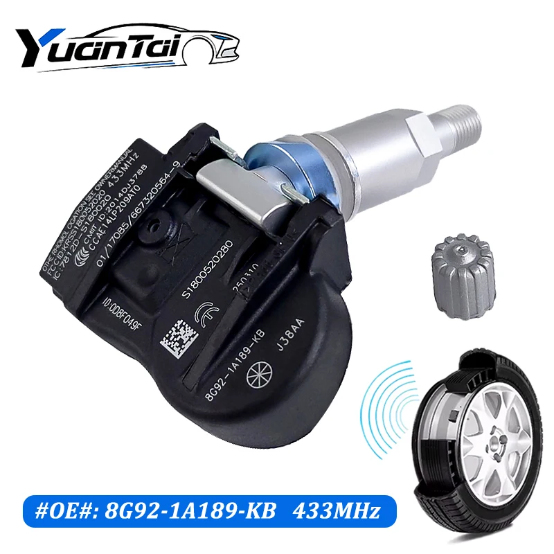 8G92-1A189-KB نظام مراقبة ضغط الإطارات لفورد جالاكسي (WA6) 1.6 1.8 2.0 S-MAX (CJ/WA6) 433MHz TPMS الاستشعار 8G921A189KB
