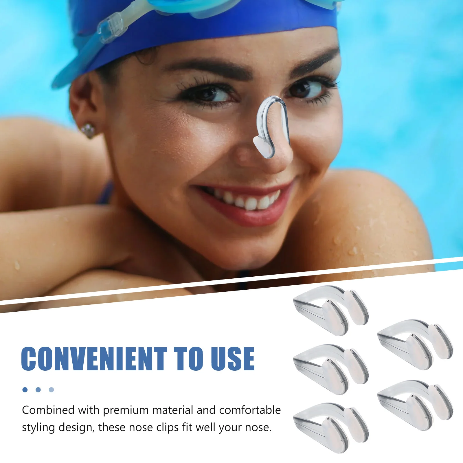 

Wear-Resistant Nose Clamps Professional Swimming Plugs Skin-Friendly Material Ergonomic Fit for Water Sports Accessories