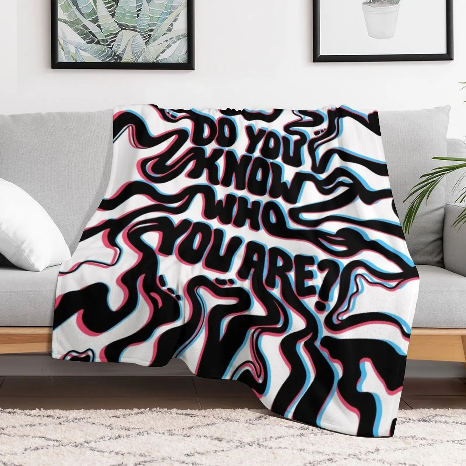 Do You Know Who You Are - Black & White 3D Throw Blanket Beach Personalized Gift Moving For Sofa Thin Blankets