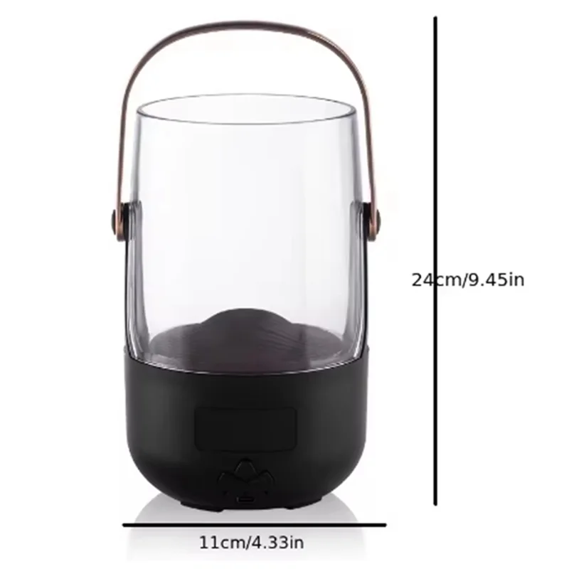 Compact LED Flame Humidifier With Essential Oil Diffuser - Auto-Off Timer, USB Powered And Color-Changing Lights