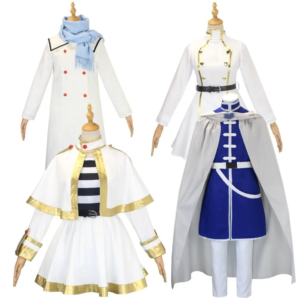 Conjunto Completo de Disfraz de Anime para Mujer - Uniforme con Abrigo, Capa, Bufanda, Vestido y Cinturón para Halloween y Eventos de Cosplay