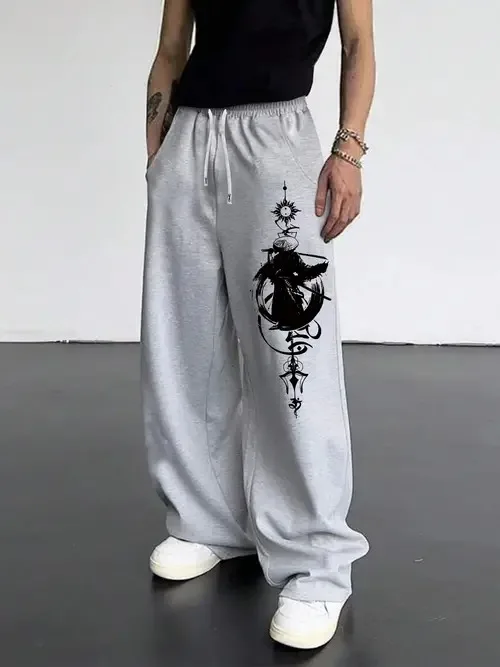 

Sweatpants High Street Hip Hop Casual Pants Men Harajuku Y2K Oversized Sport Winter Fall Super Handsome Men's Straight Leg Pants