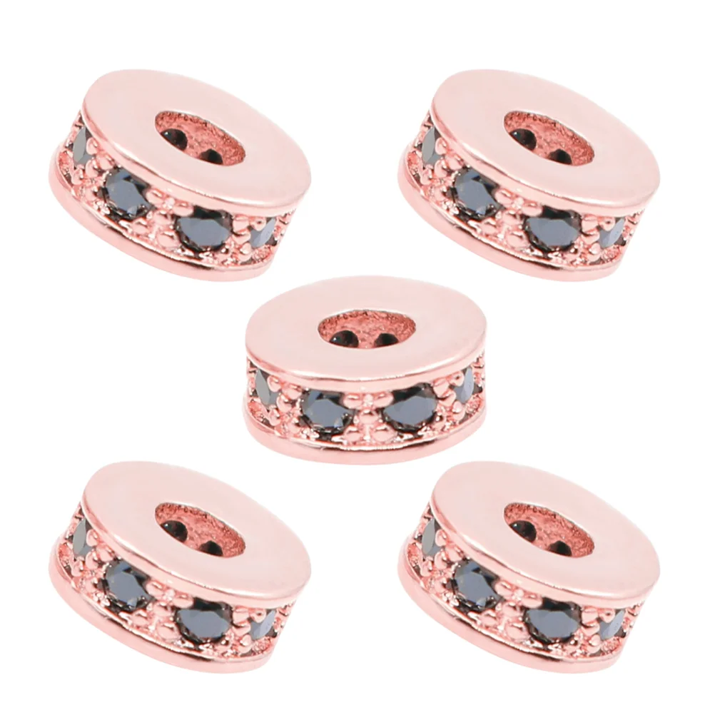 

5 PCS Jewelry Accessories DIY Pendant Spacer Bead Micro Setting Zircon Beads Charm