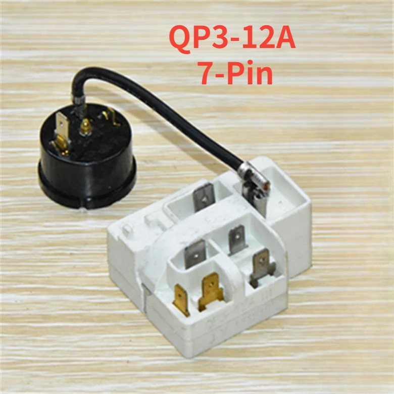 1Set for Homa Refrigerator compressor 7-pin starter with overheat protector QP3-12A