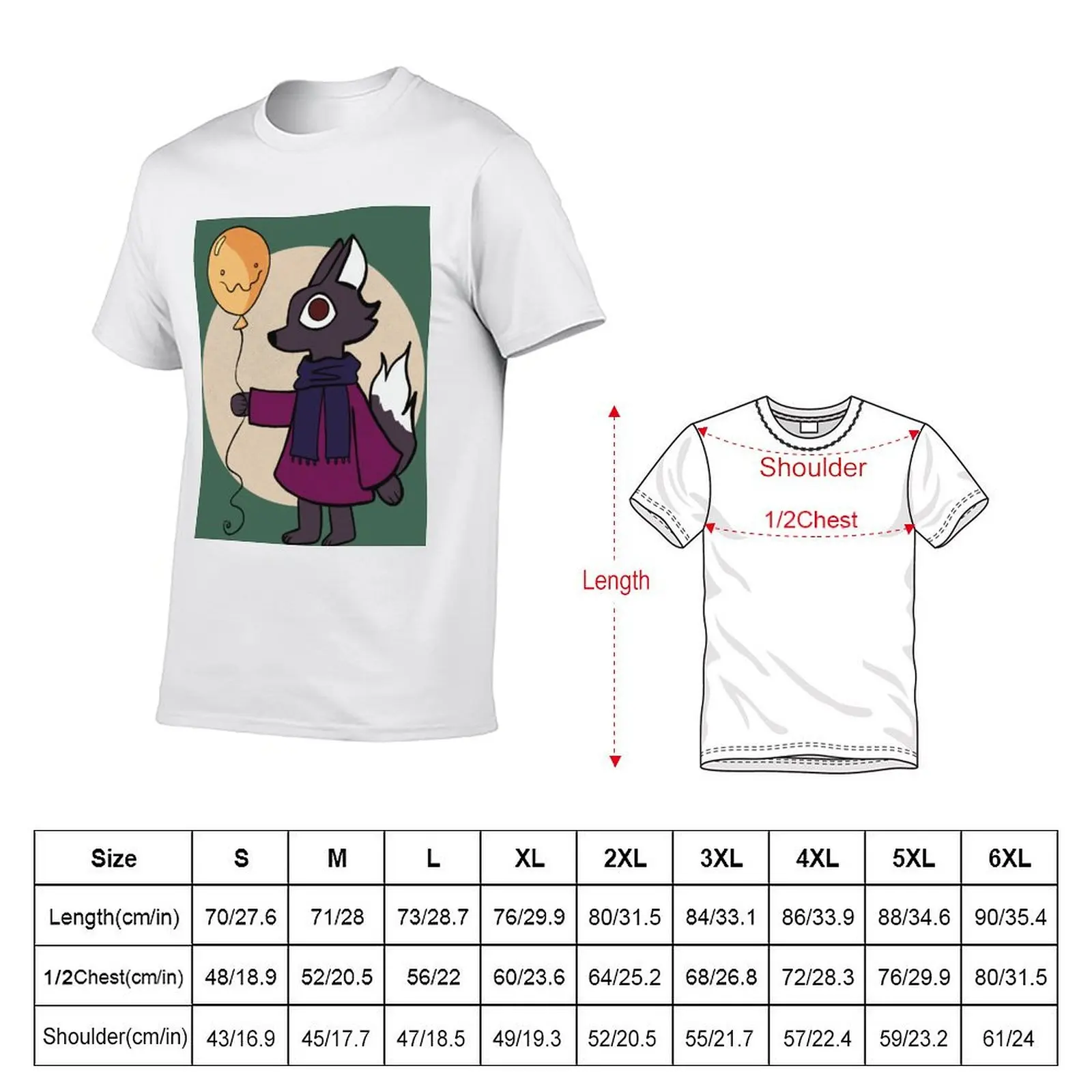 A Wolf and his Balloon T-Shirt anime t shirts oversize anime tshirt man tshirt T-Shirt