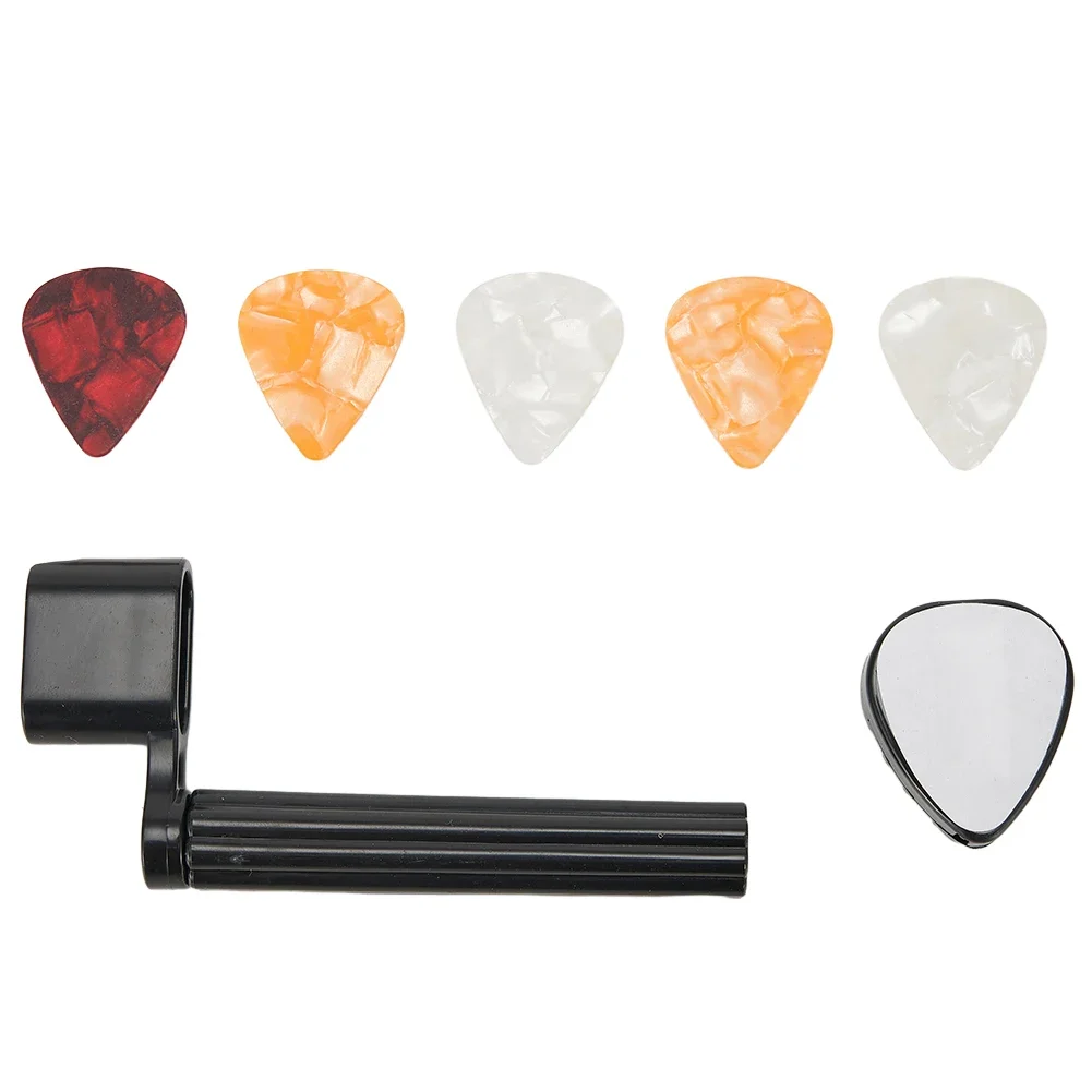 Tools String Winder Guitar Picks Set String Winder With Plectrum Holder 0.71mm 5 Picks Set ABS Celluloid Guitar
