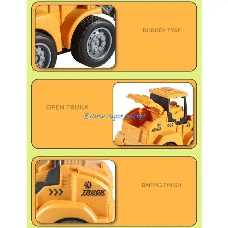 090B Kéo lại Xây dựng Đồ chơi xe hơi cho trẻ Mô hình sát phương tiện Báo chí Active & Go khớp Đồ chơi xe tải Quà tặng vời